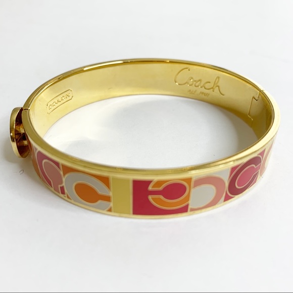 Coach Gold and Enamel C Logo Bangle